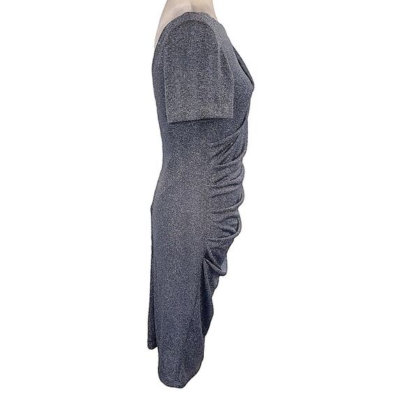 Betsy & Adam Ruched Glitter Knit Short Sleeve Sheath Cocktail Dress Size 8 NWT - Picture 7 of 11